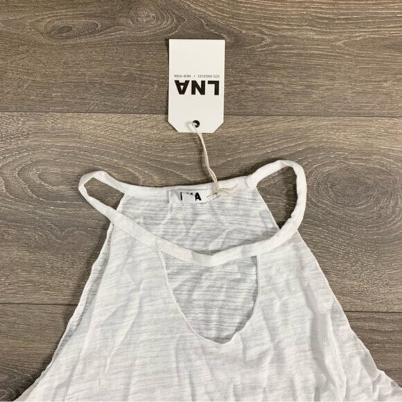 Revolve LNA Cut Out Bib Tank Top Sleeveless Cotton White Size Small - Picture 9 of 11